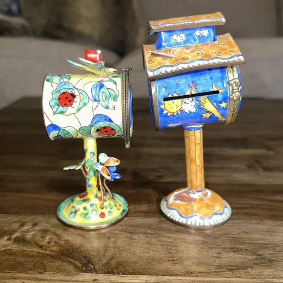 VTG Set of 2 US Mail Stamp Holder Birdhouses Kelvin Chen 2004 / 2002 - Picture 16 of 16